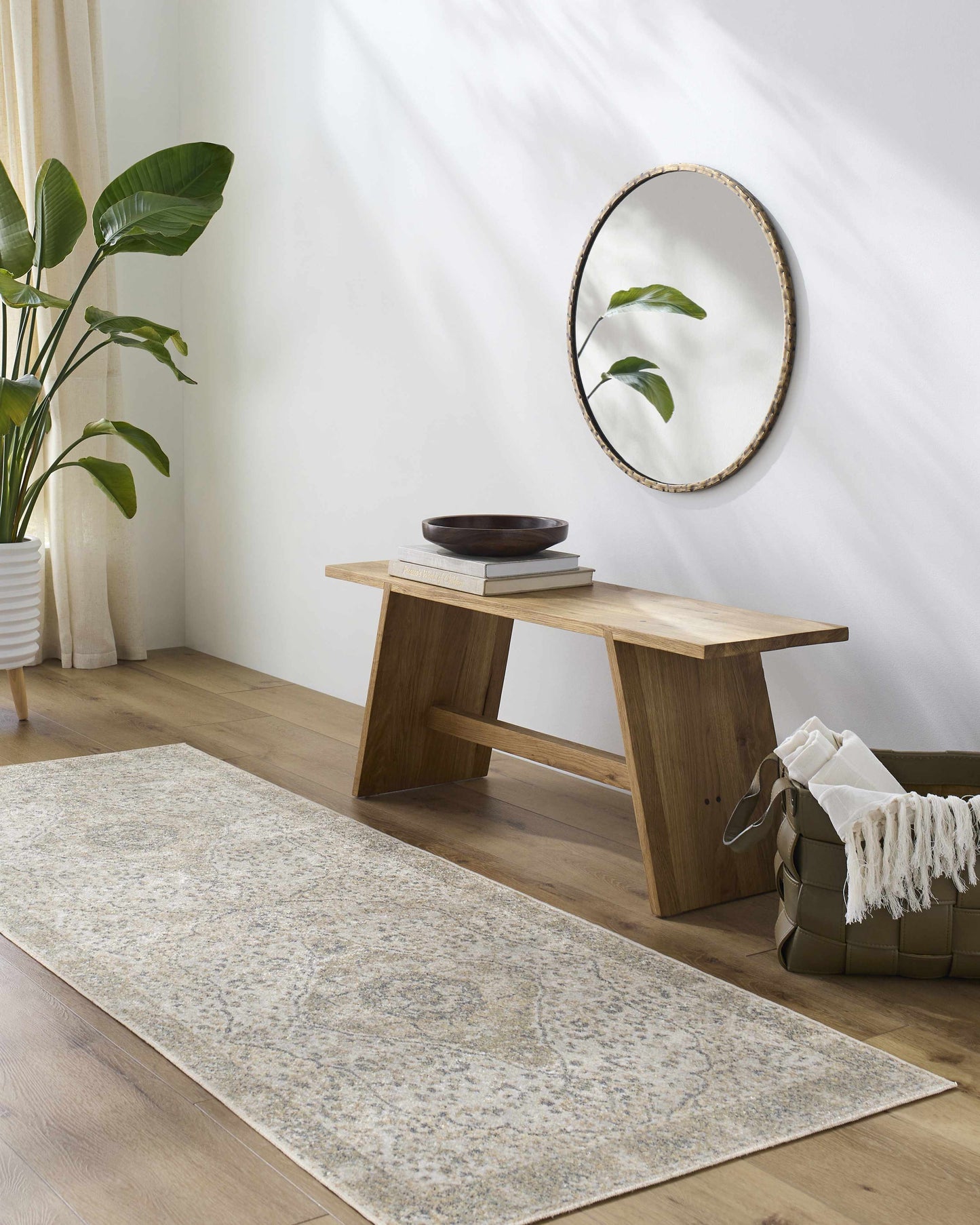 Washable Flat Pile Area Rug - Soft Durable Modern Design