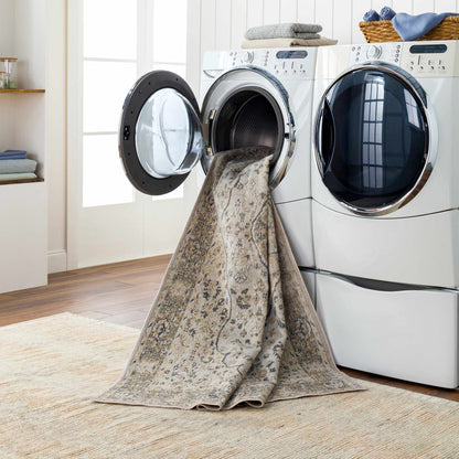 Washable Flat Pile Area Rug - Soft Durable Modern Design