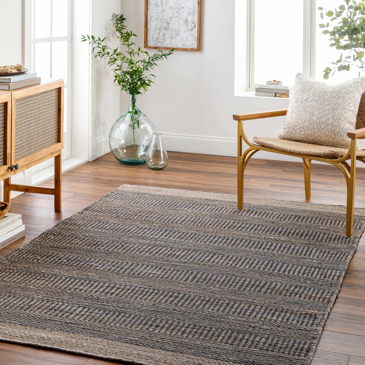 Navy Jute Area Rug - Stylish Durable Home Decor