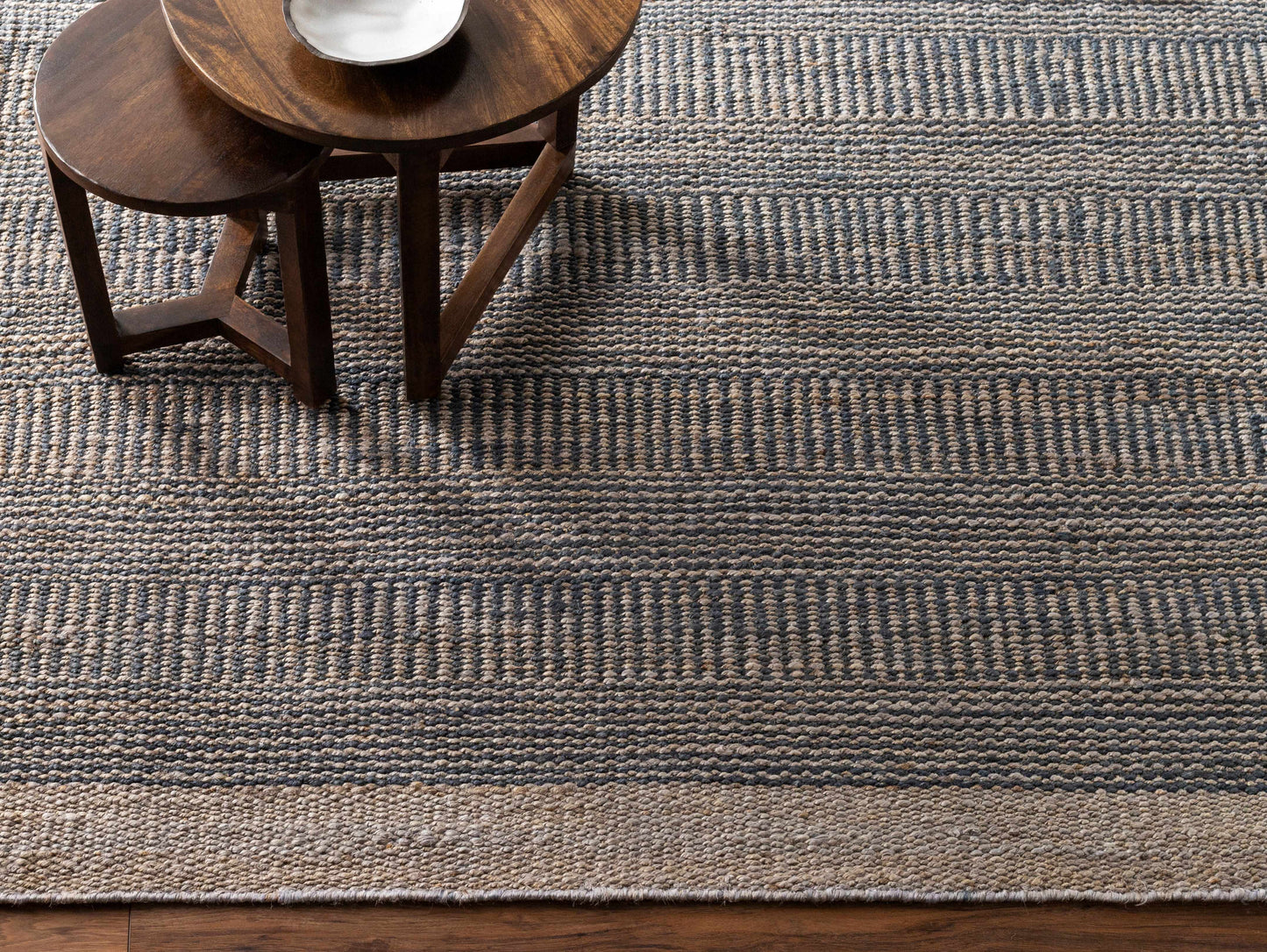 Navy Jute Area Rug - Stylish Durable Home Decor