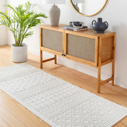 Washable White Area Rug - Stylish Drago Design for Modern Homes