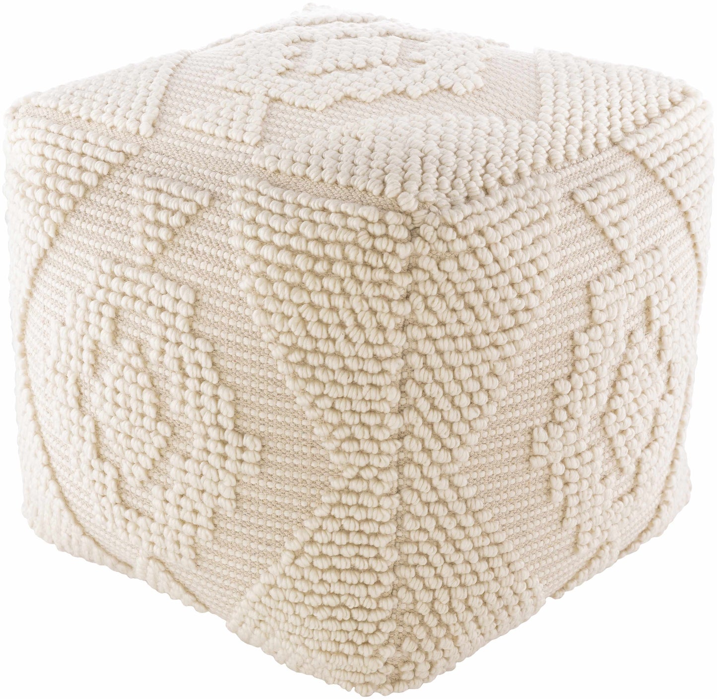 Spartanburg Pouf Handwoven Beige Accent Ottoman Living Room Bedroom
