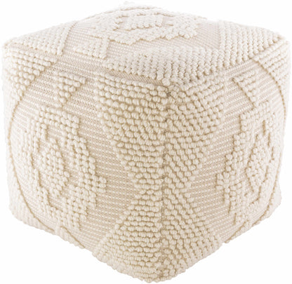 Spartanburg Pouf Handwoven Beige Accent Ottoman Living Room Bedroom