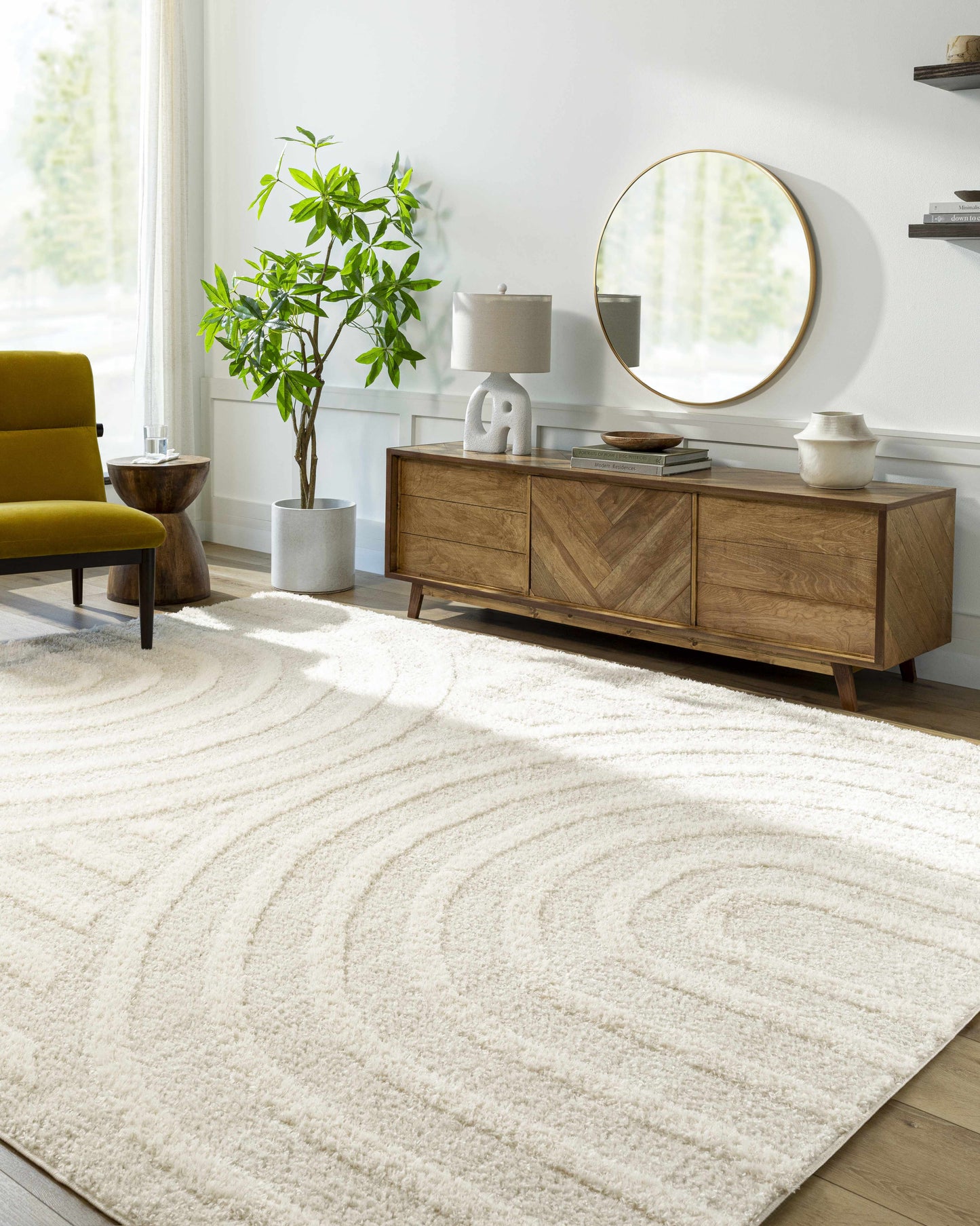 Arnel cream home rug