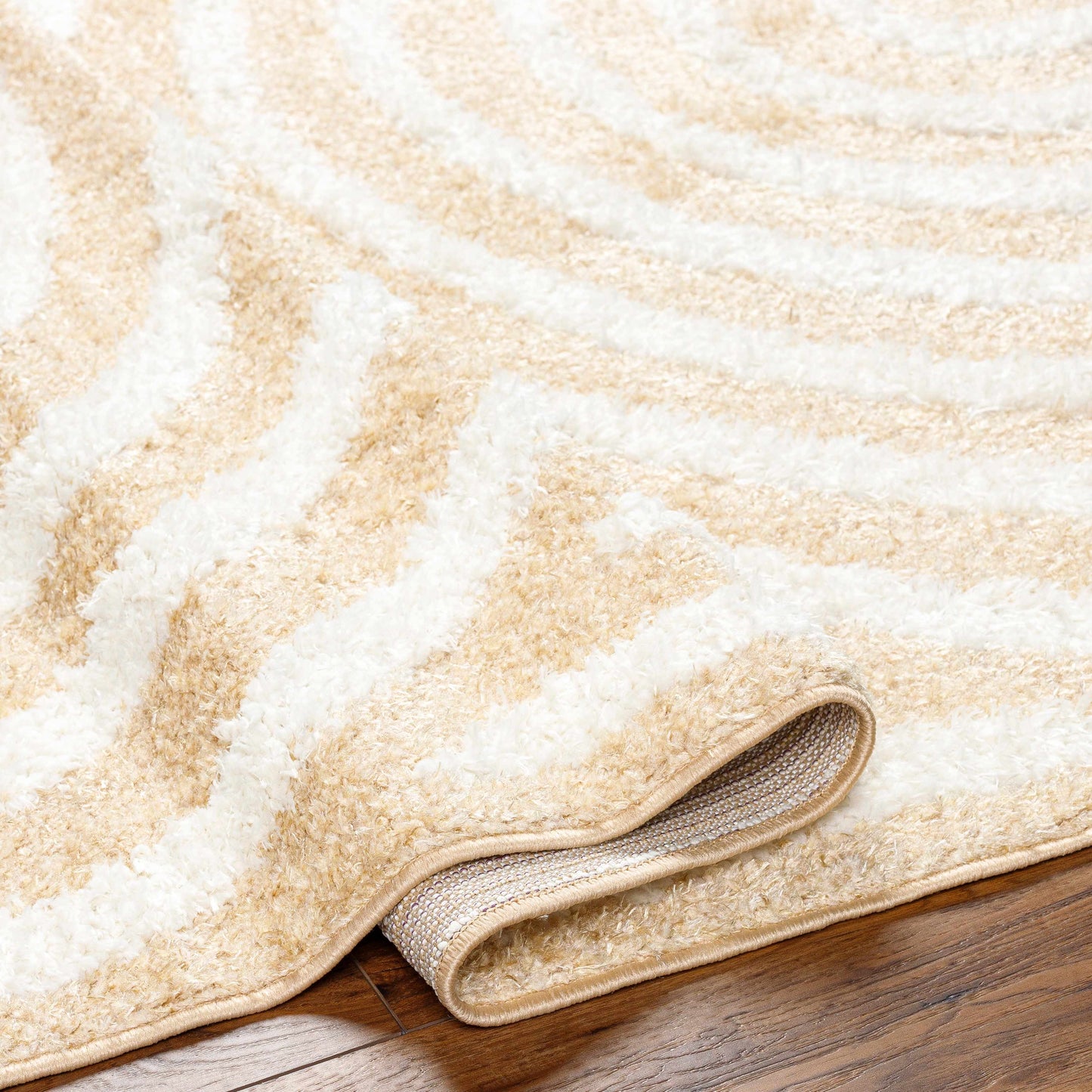 Beige Arnel Area Rug - Soft Modern Cozy Design