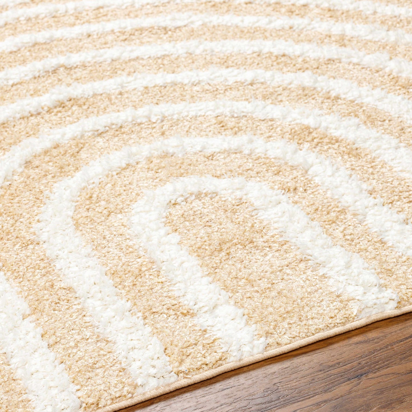 Beige Arnel Area Rug - Soft Modern Cozy Design
