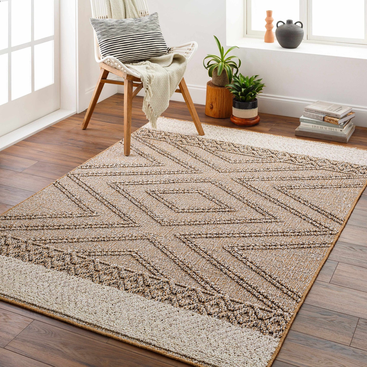 Beige Areli Area Rug - Soft Elegant Floor Covering for Living Room