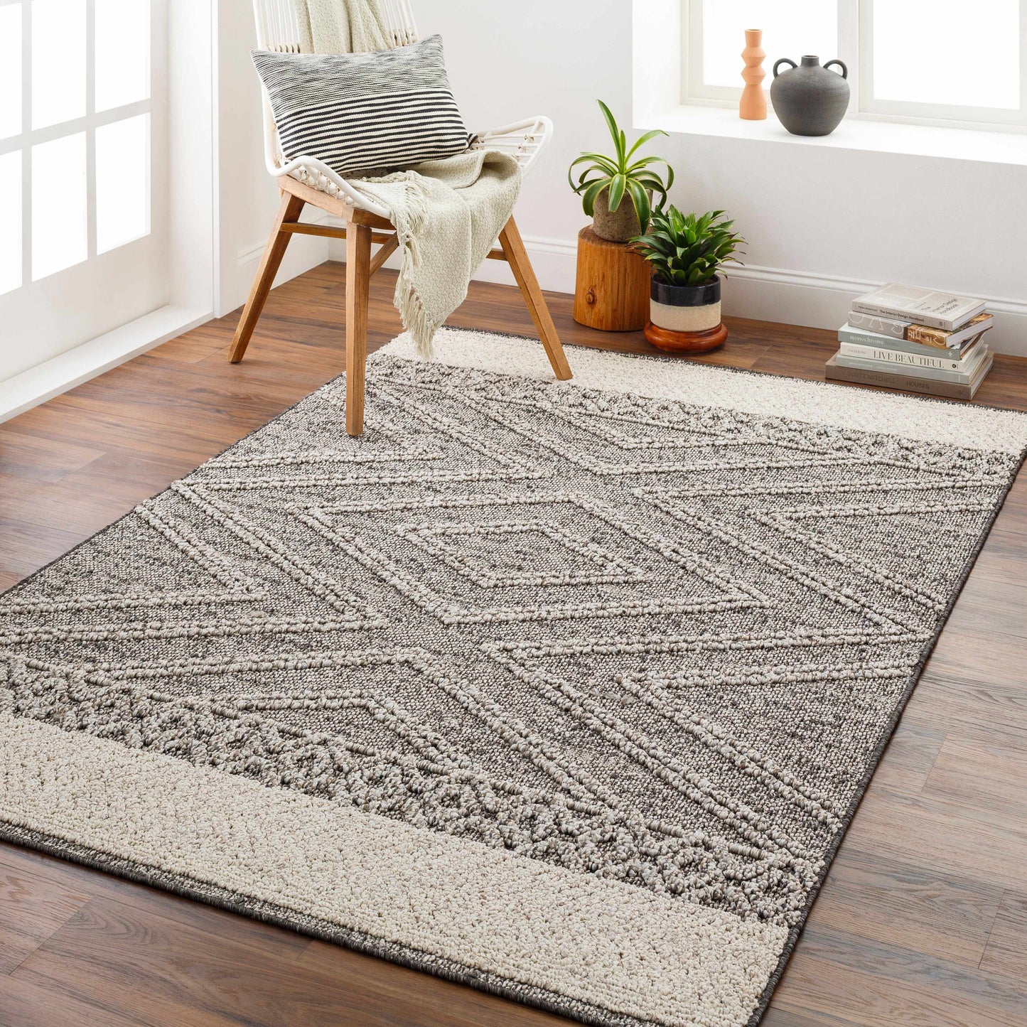 Beige Brown Area Rug - Soft Durable Stylish Home Accent