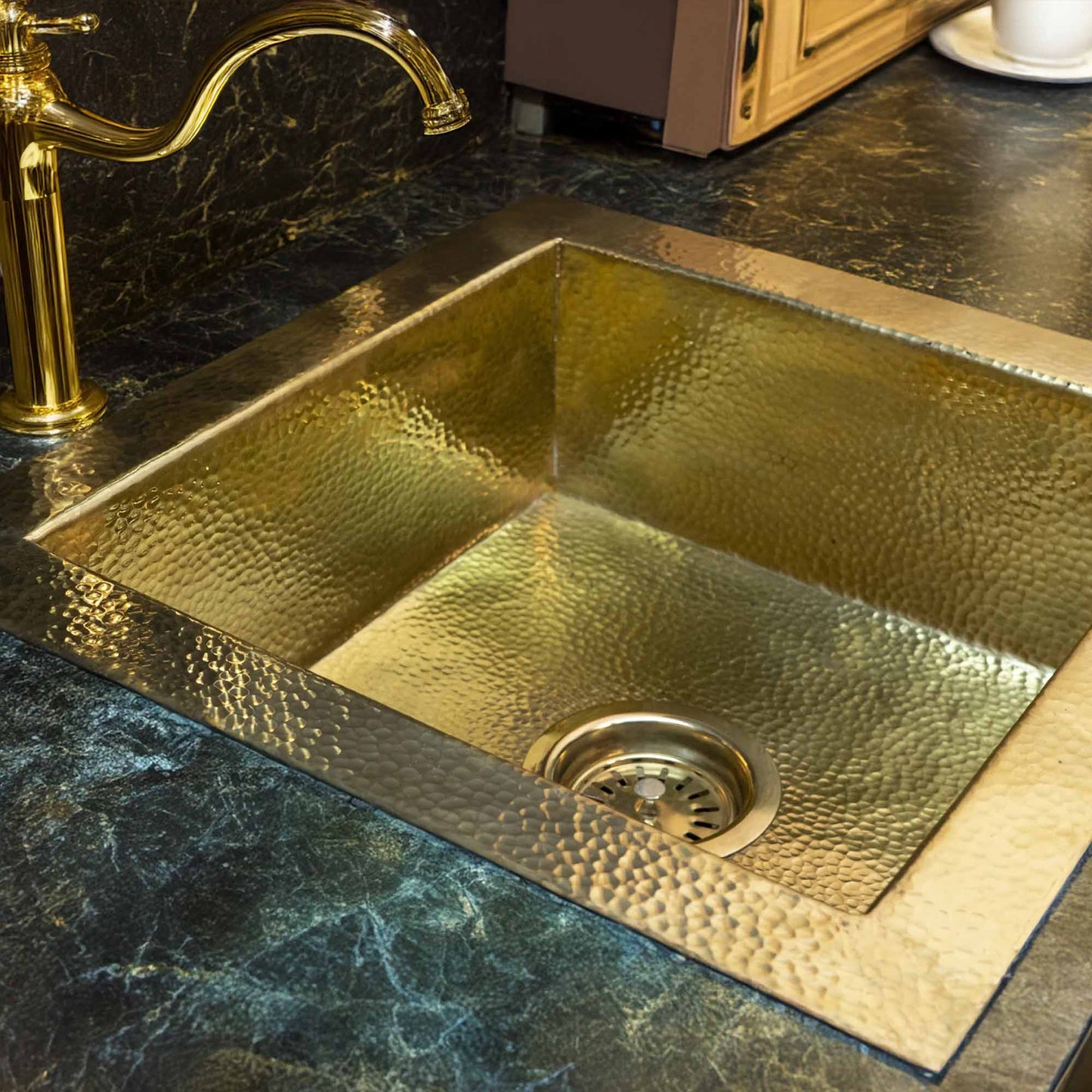 Hammered brass sink