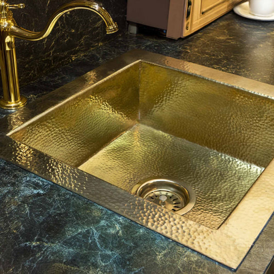 Hammered brass sink