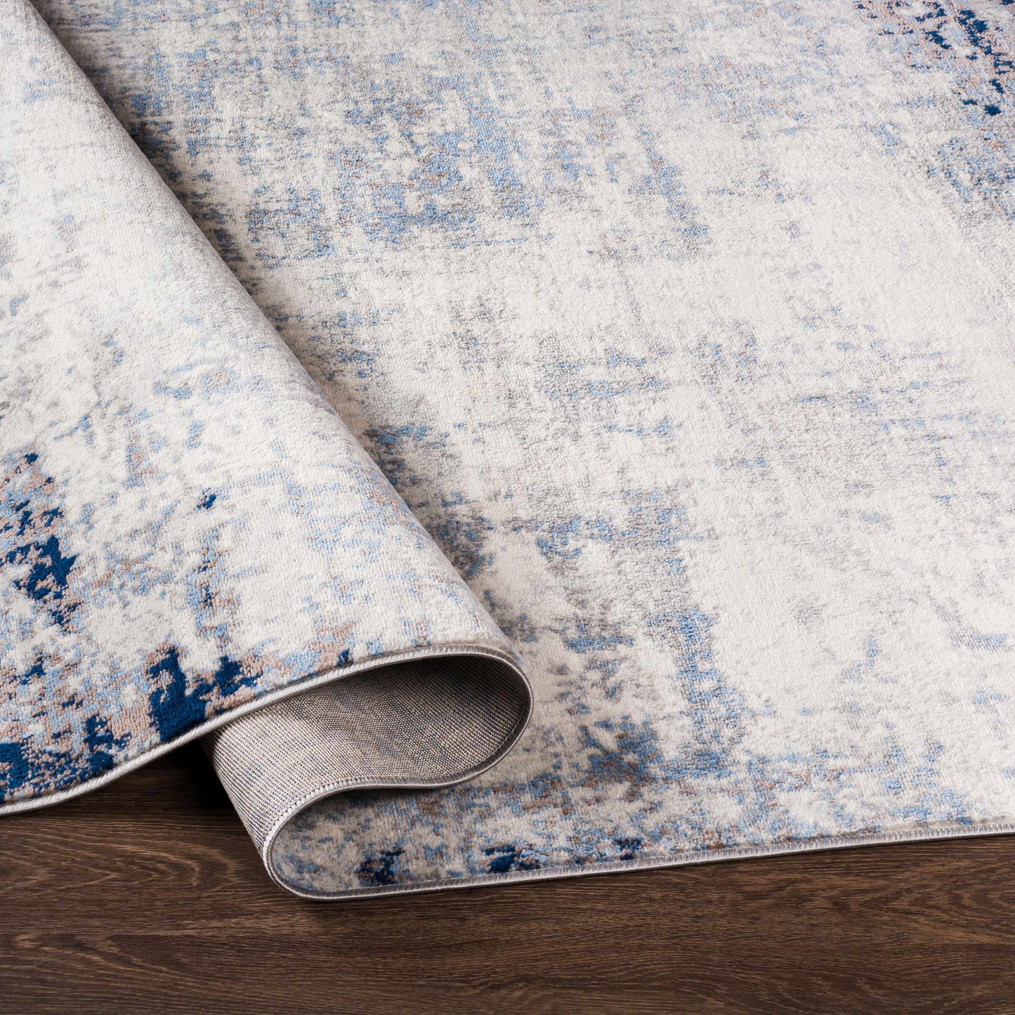 Texanna BlueGray Abstract Area Rug - Modern Home Décor