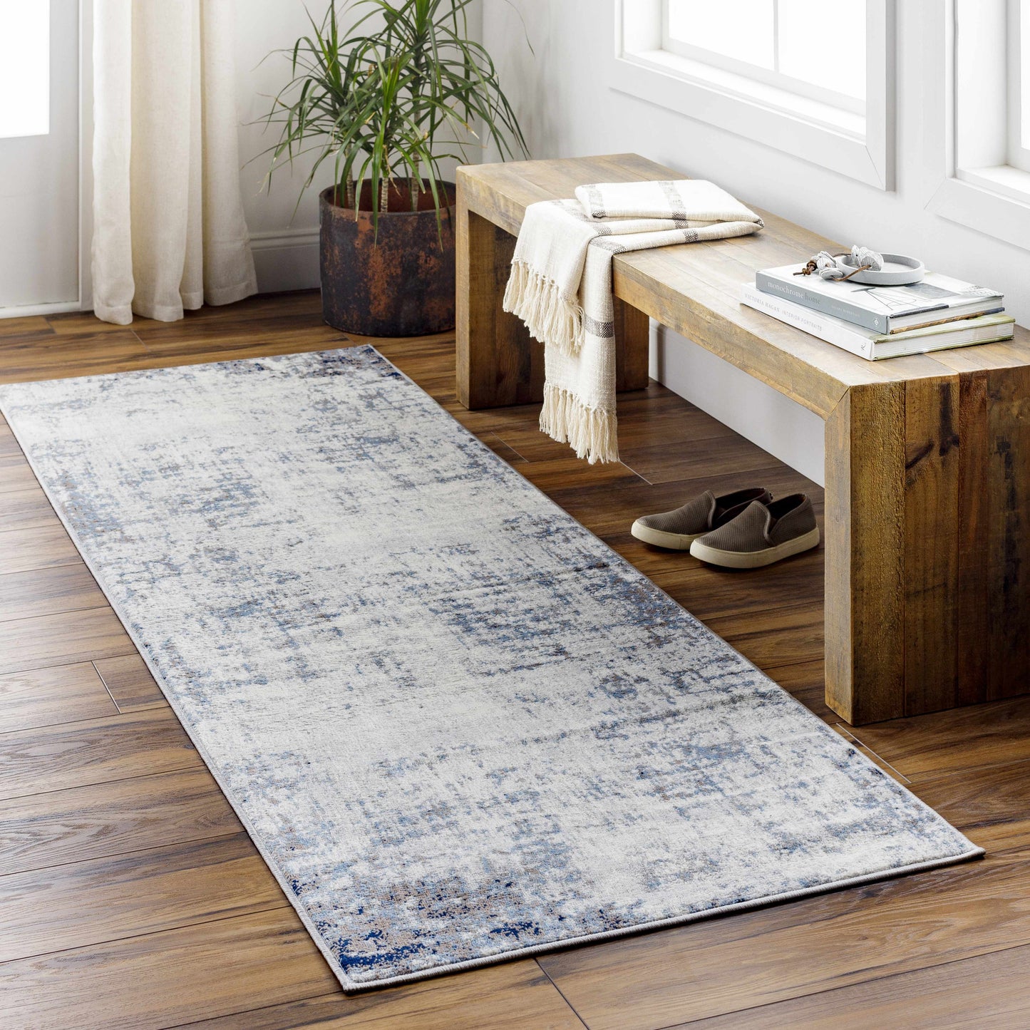 Texanna BlueGray Abstract Area Rug - Modern Home Décor