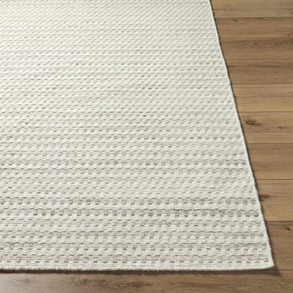 Tevah Pearl Wool Area Rug - Soft Elegant Cozy Design