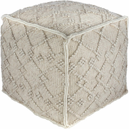 Toronto Hand Woven Wool Pouf For Boho Living Rooms