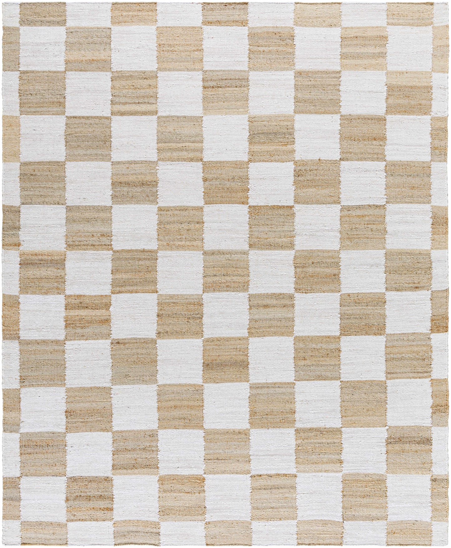 Checkered Jute Area Rug - Eco-Friendly Stylish Floor Decor