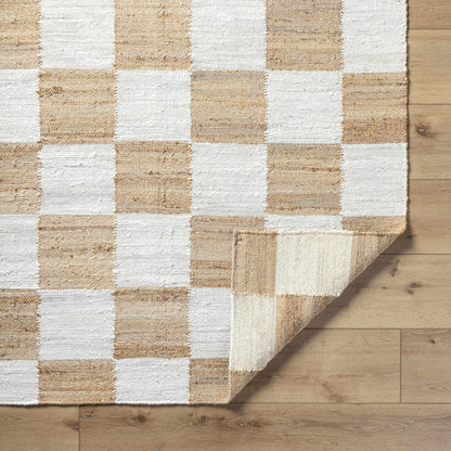 Checkered Jute Area Rug - Eco-Friendly Stylish Floor Decor