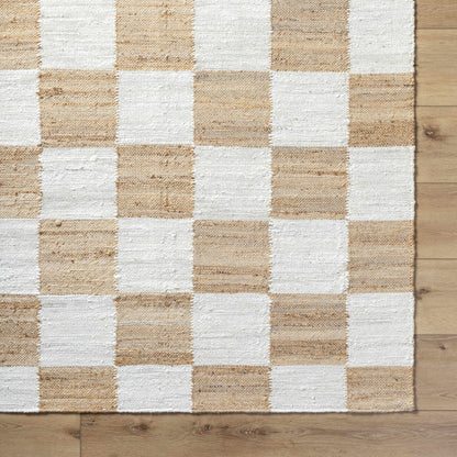 Checkered Jute Area Rug - Eco-Friendly Stylish Floor Decor