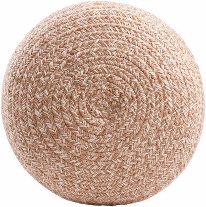 Tonanitla Natural Fiber Blush Knitted Pouf Seating For Indoor Outdoor Living