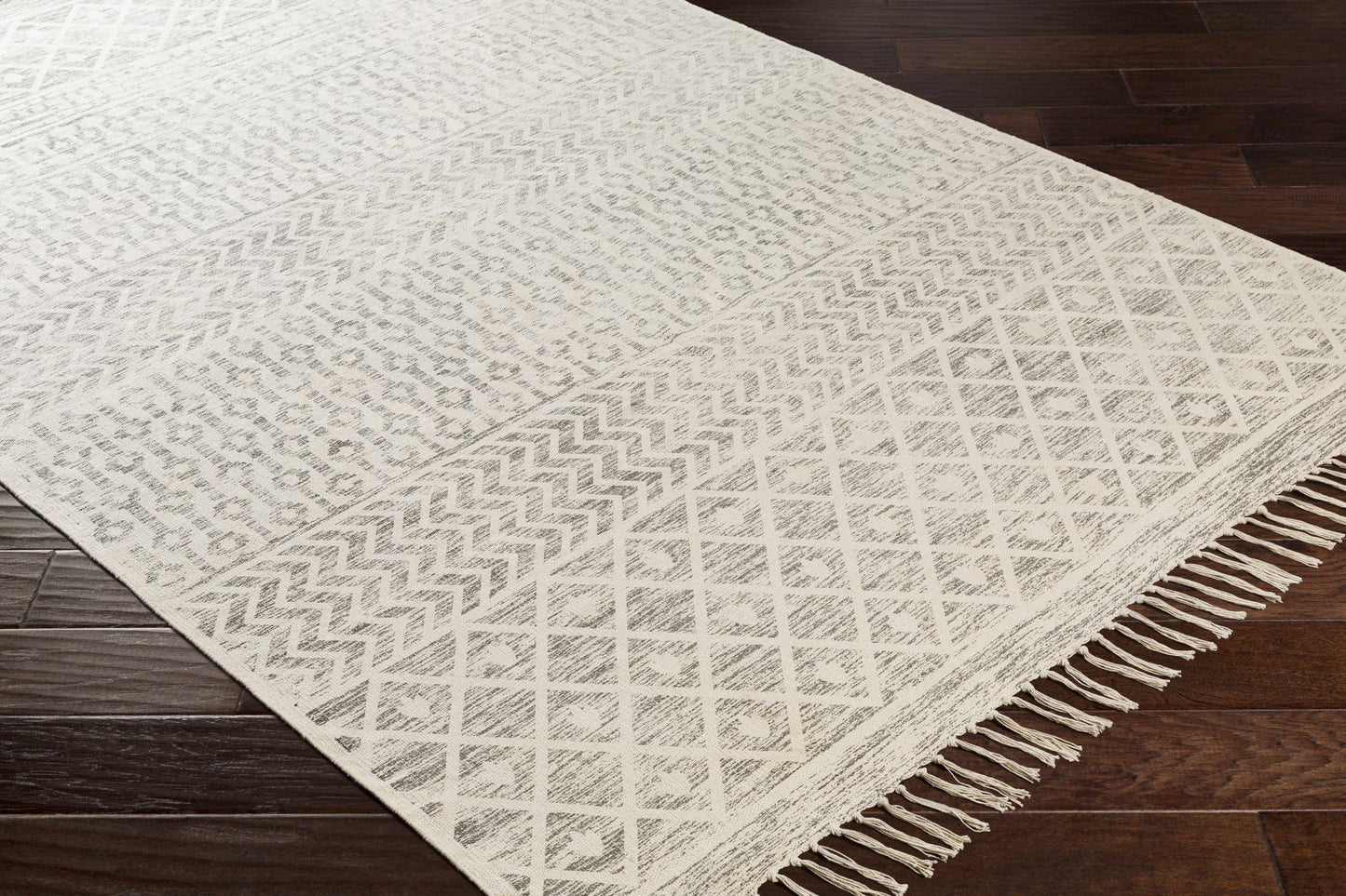 Hand Woven Cotton Rug - Stylish Durable Valyermo Beige Home Accent