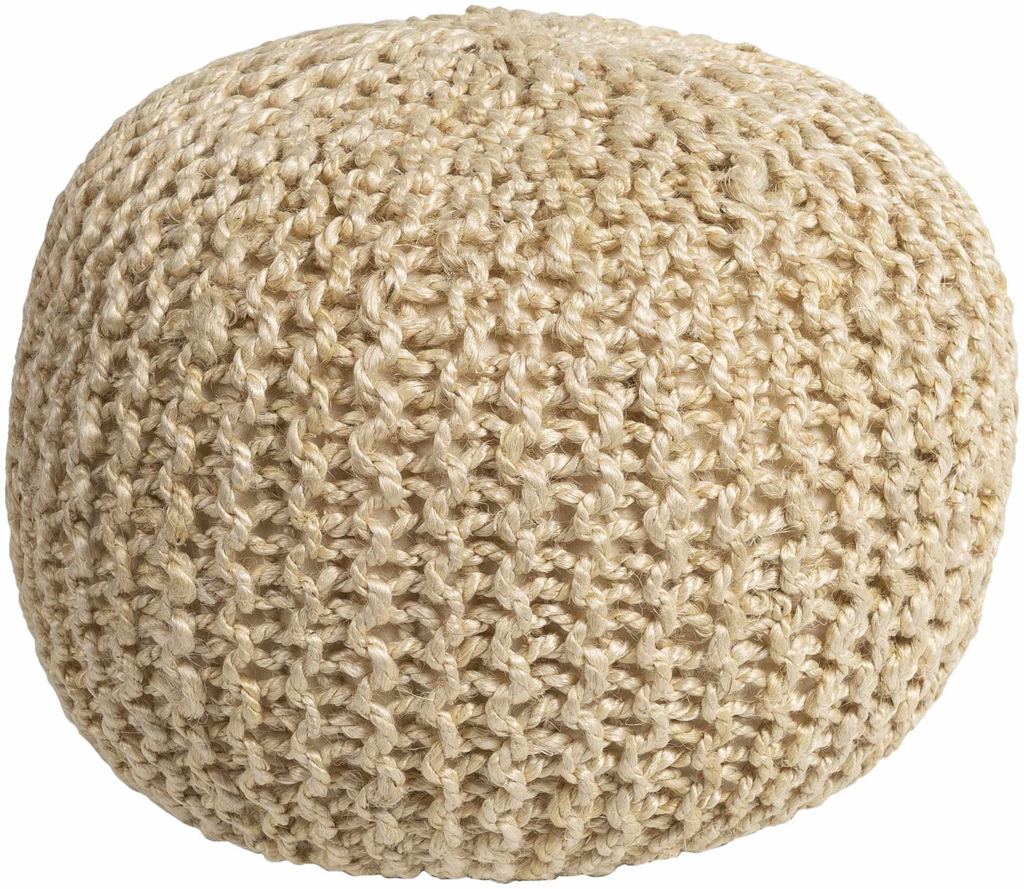 Handwoven jute floor pouf