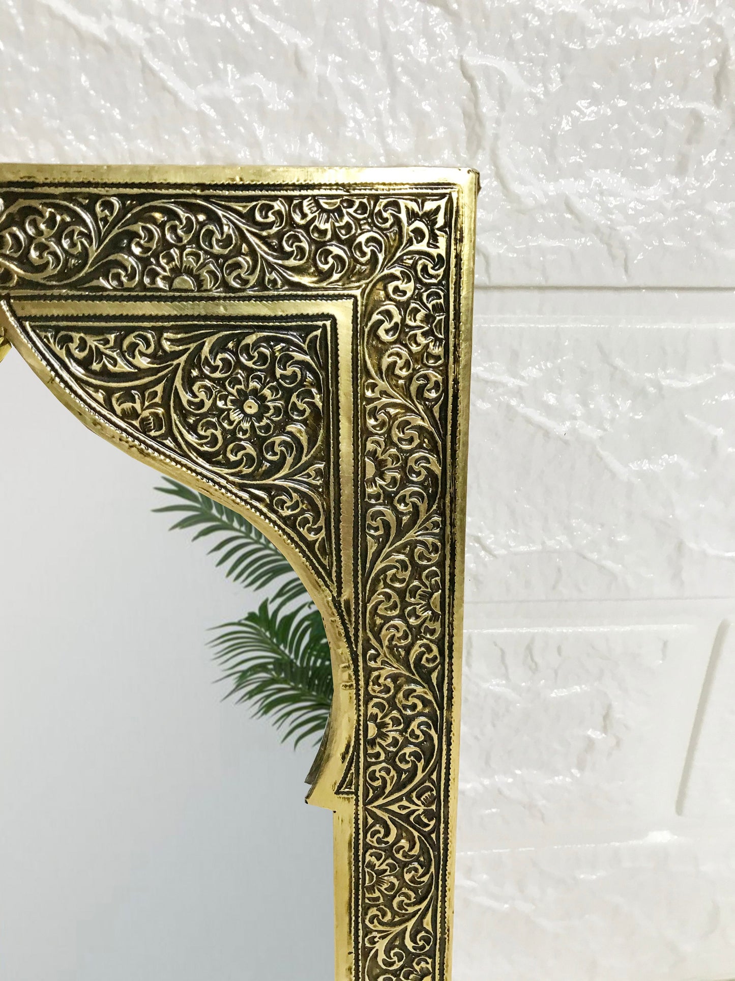 Miroir marocain sculpté à la main - Miroir en laiton antique