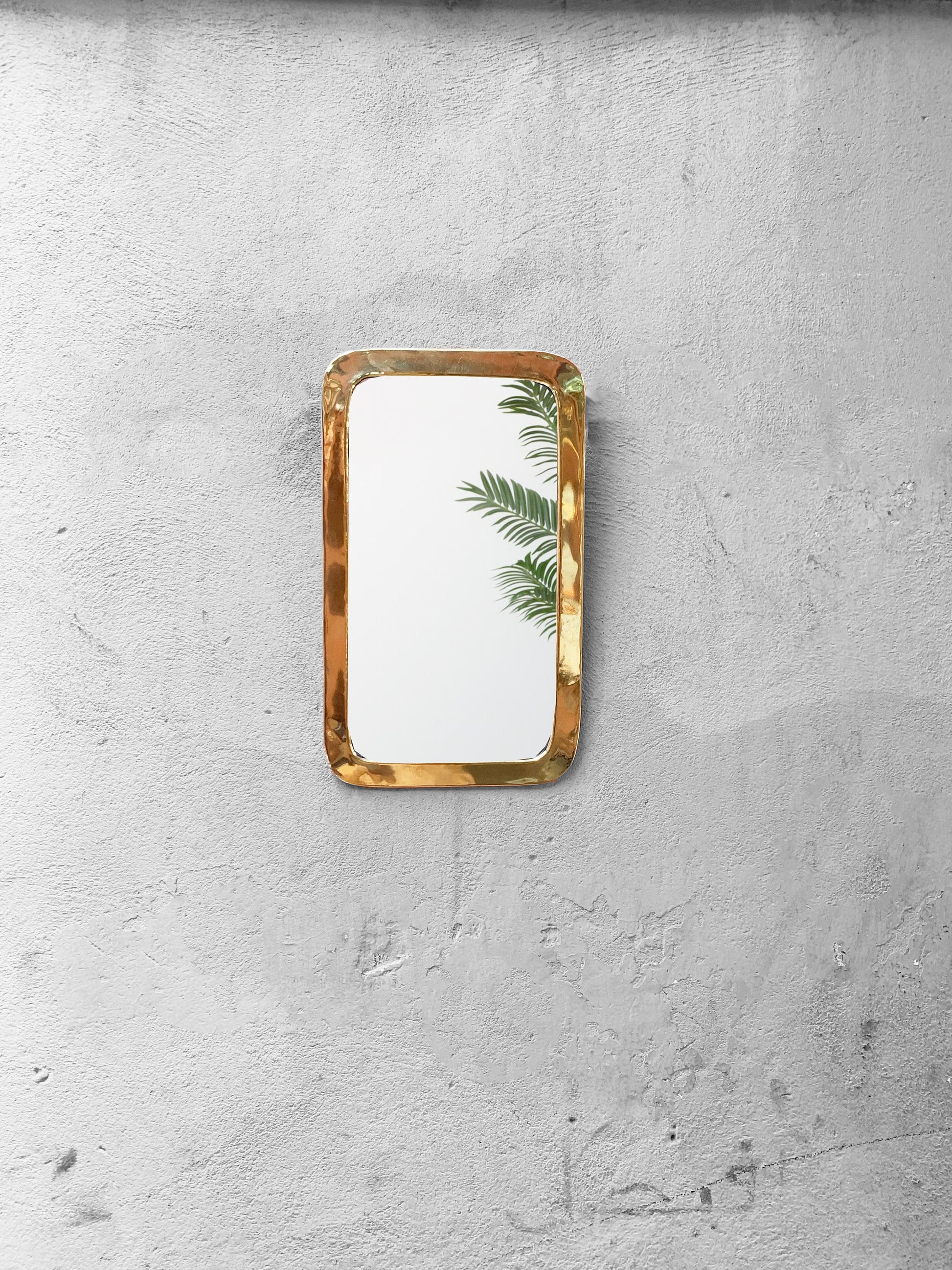 Rectangle brass mirror