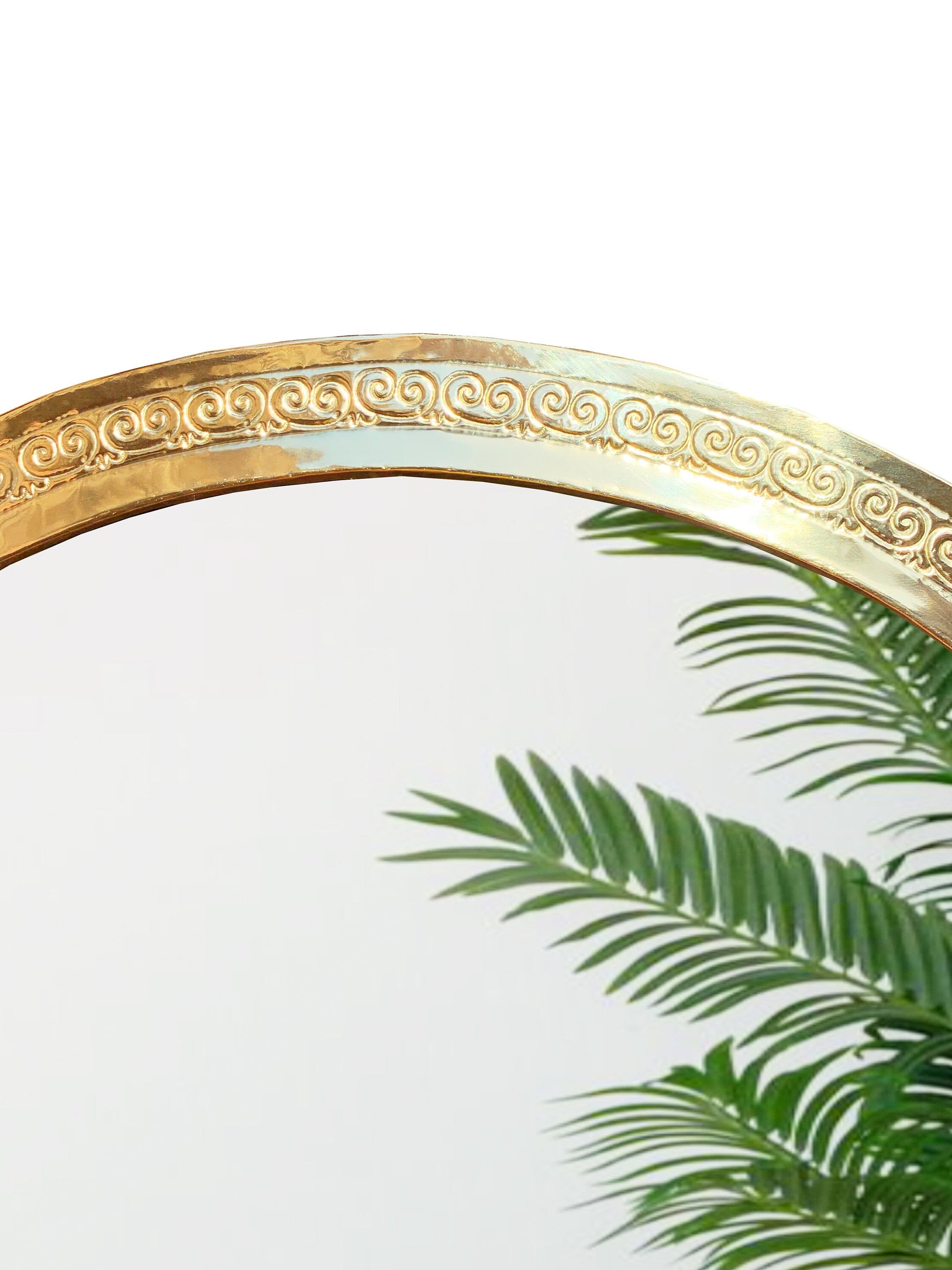 Handcrafted brass arch mirror