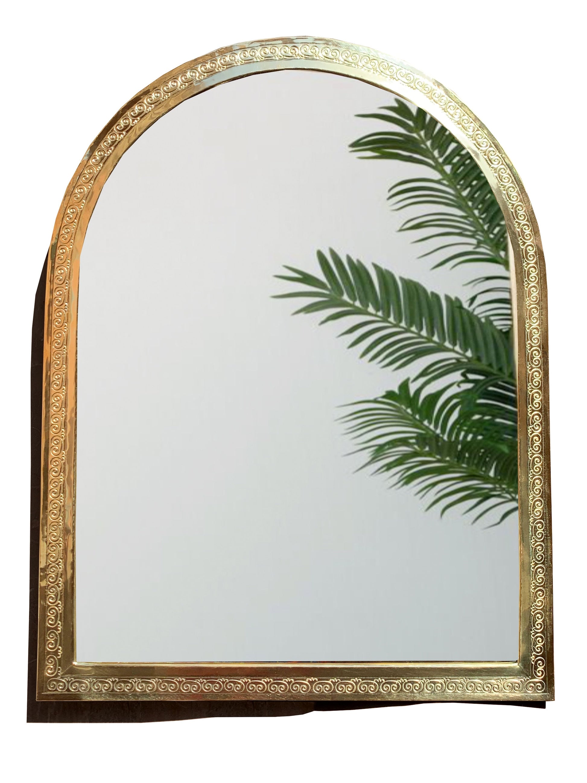 Handmade antique brass mirror