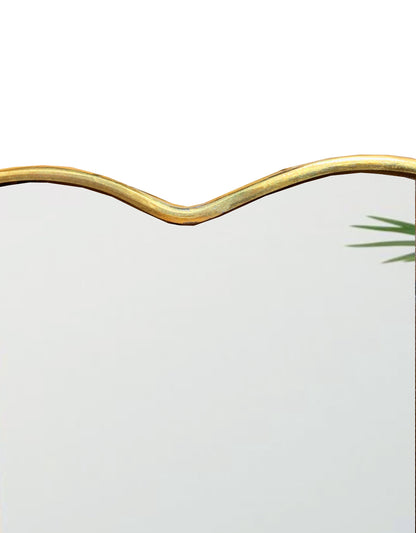 Miroir en laiton fait main en forme de cœur doré