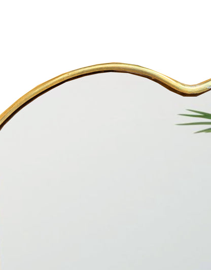 Miroir en laiton fait main en forme de cœur doré