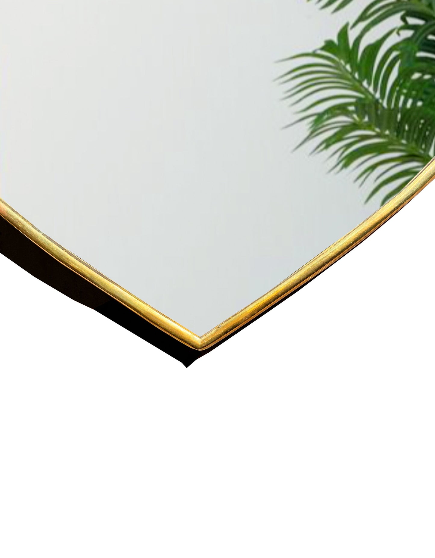 Miroir en laiton fait main en forme de cœur doré