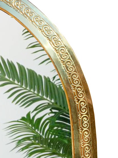 Moroccan arched brass mirror