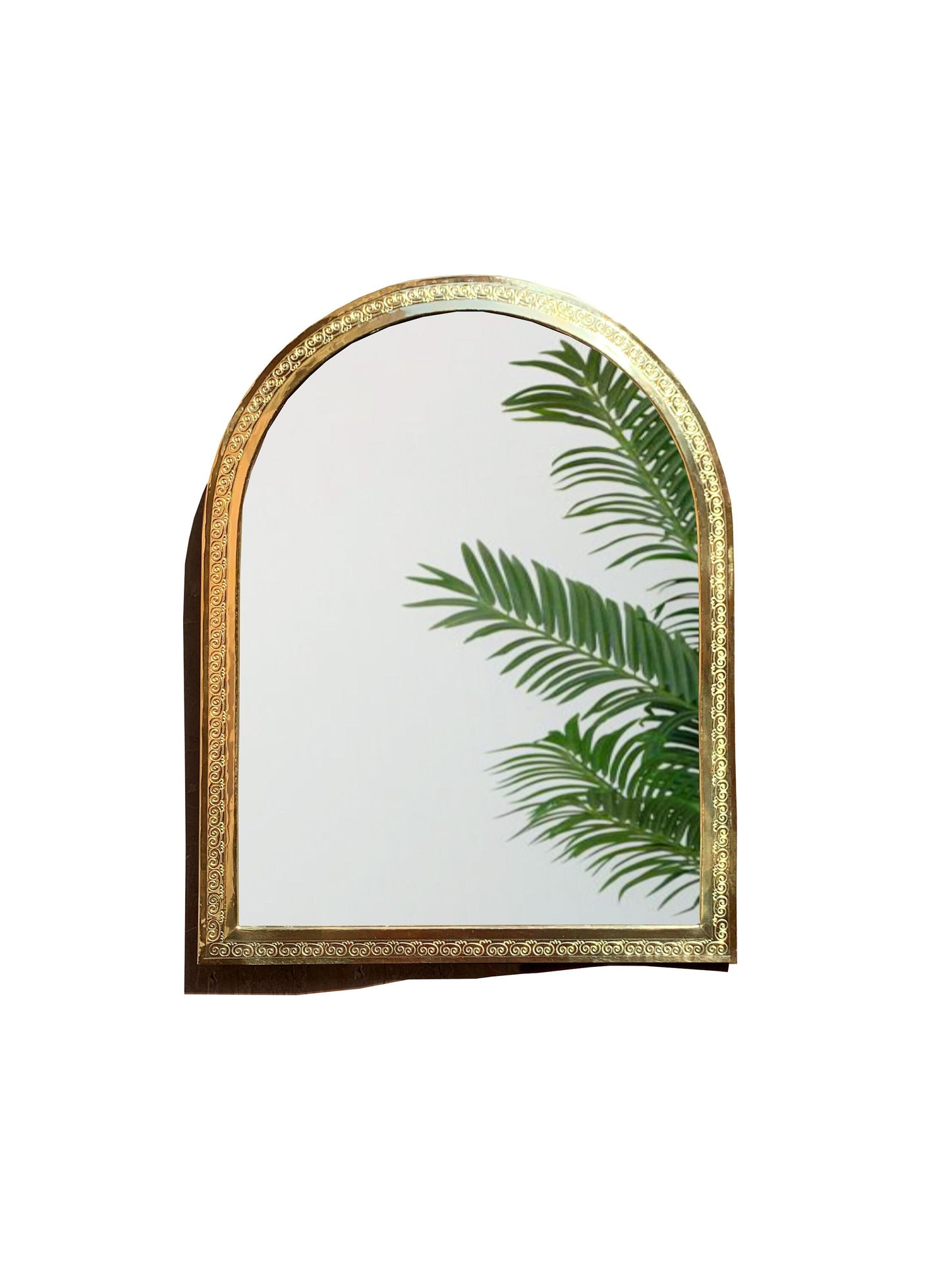 Moroccan brass arch mirror