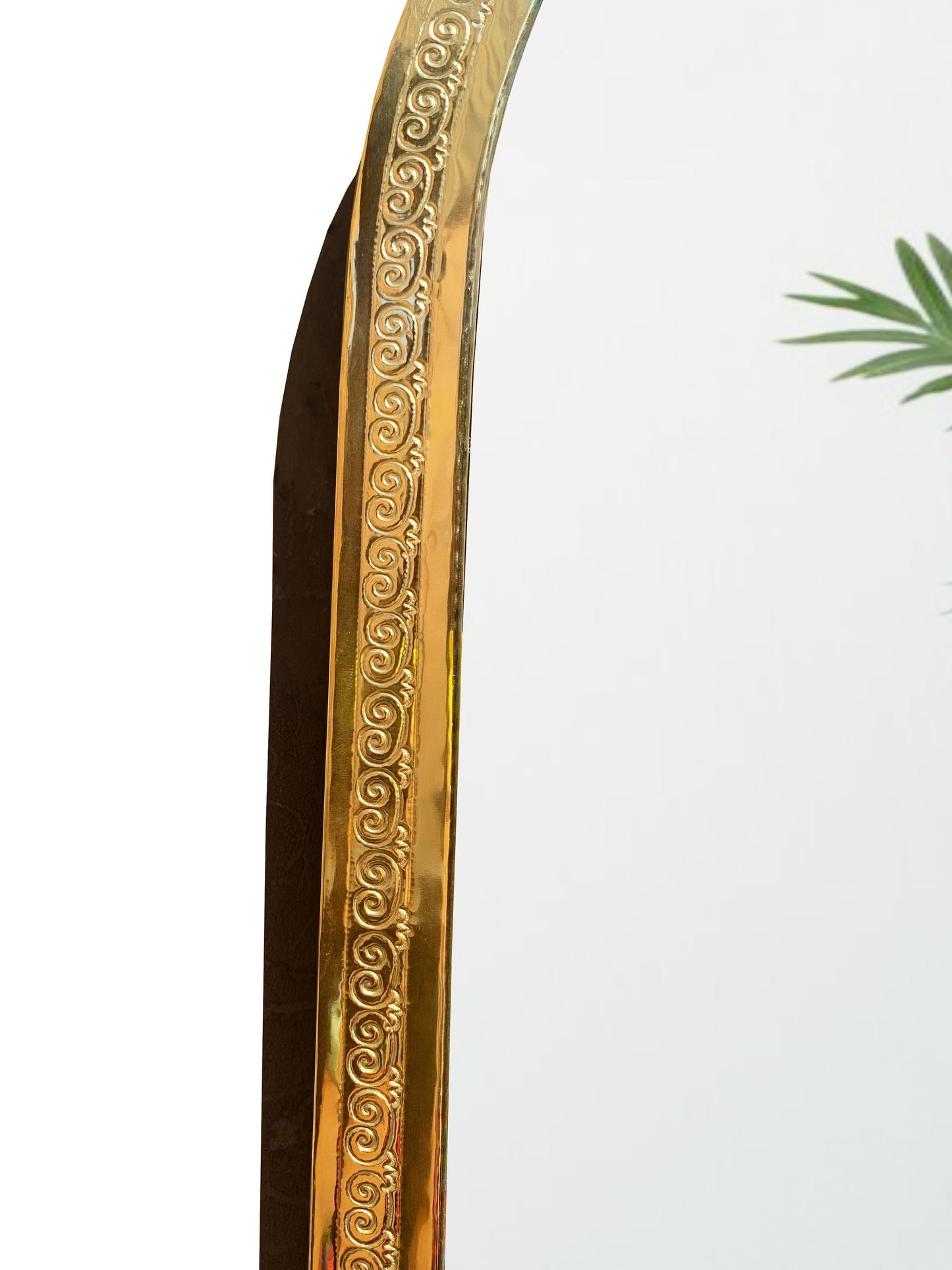 Moroccan decorative brass mirror