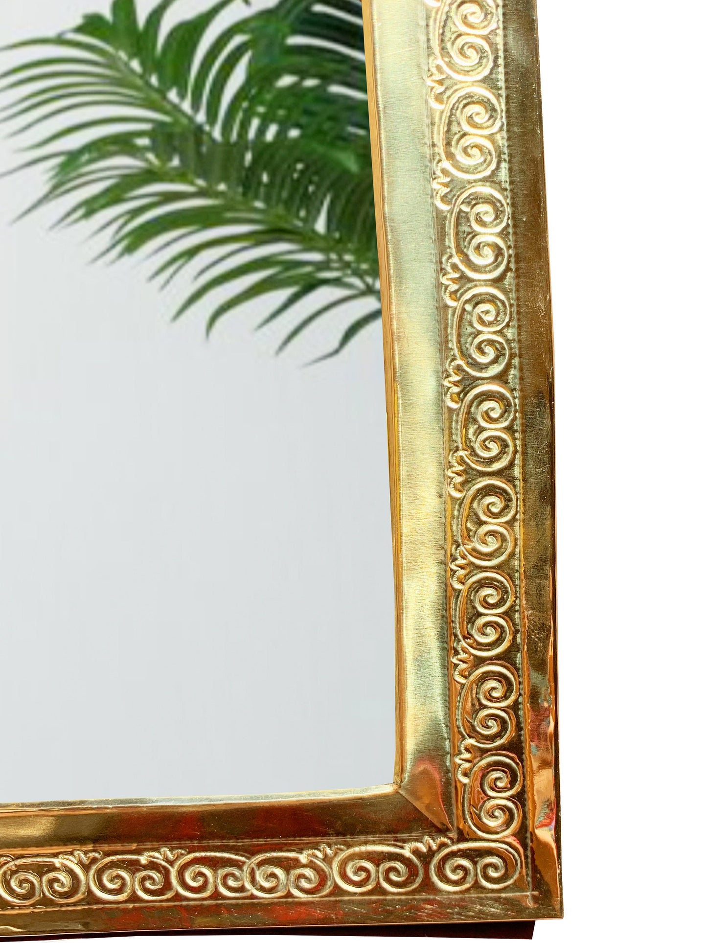 Decorative antique brass mirror