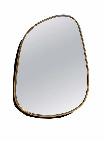 a close up of a mirror with a white background