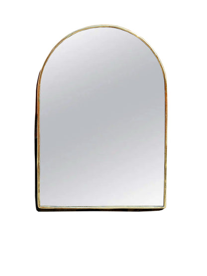 a gold arch mirror on a white background