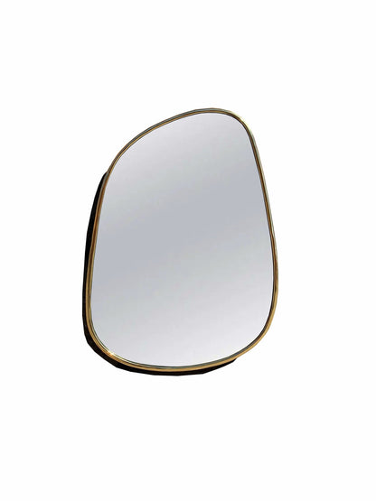 a close up of a mirror with a white background
