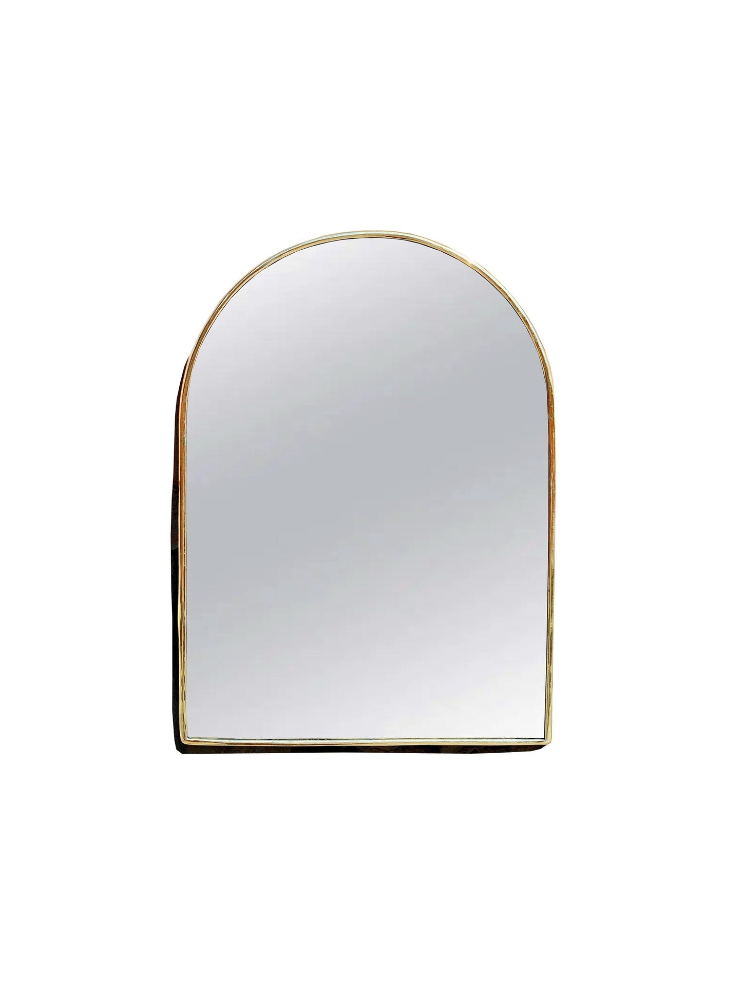 a gold arch mirror on a white background