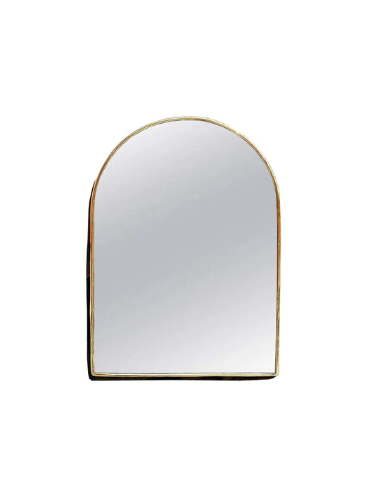 a gold arch mirror on a white background