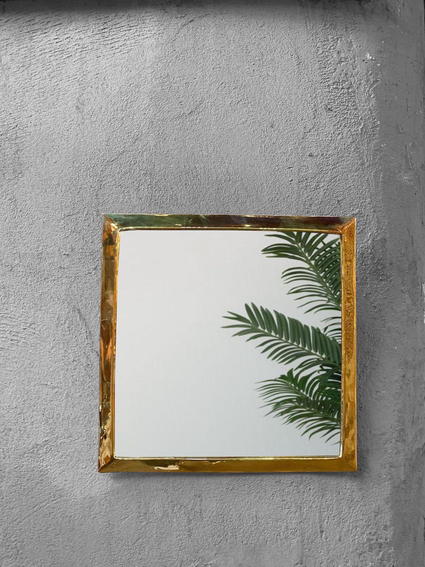 Gold Square Mirror - Unlacquered Brass Mirror