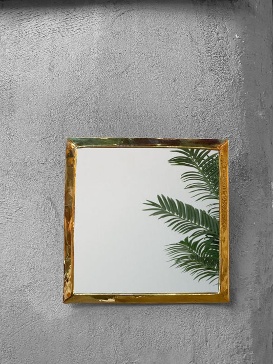 Gold Square Mirror - Unlacquered Brass Mirror
