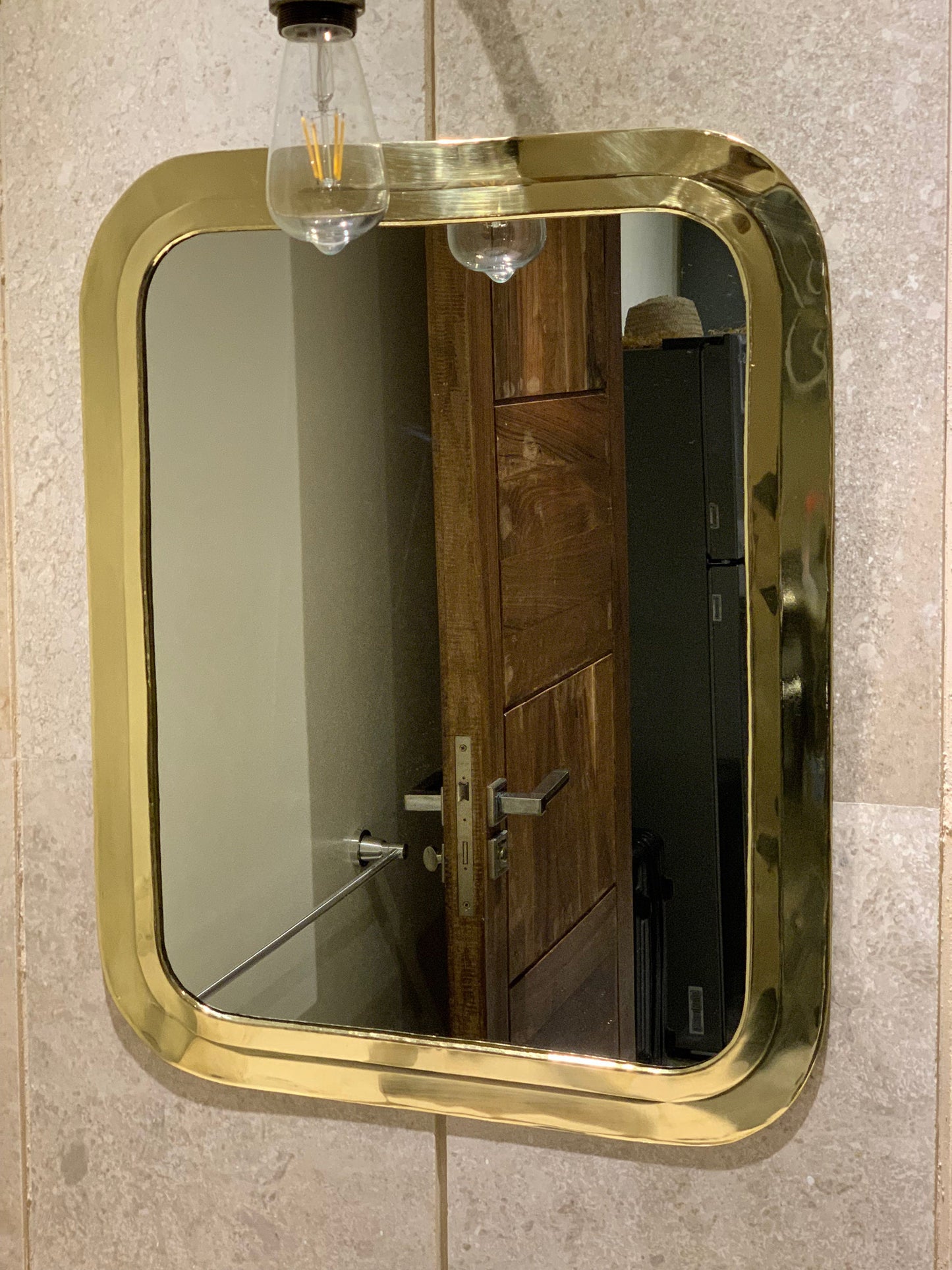 Miroir rectangulaire doré – Miroir de salle de bain fait main