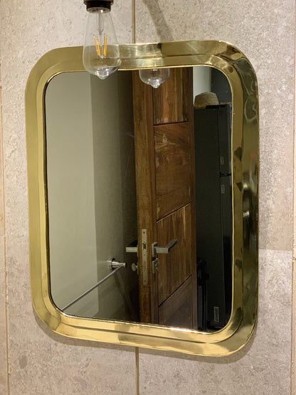 Miroir rectangulaire doré – Miroir de salle de bain fait main