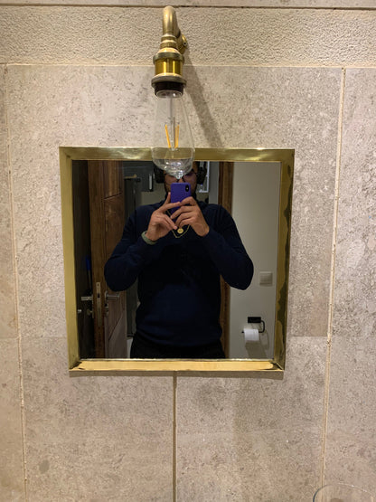 Gold Square Mirror - unlacquered Brass Mirror