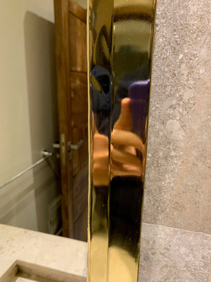 Miroir rectangulaire doré – Miroir de salle de bain fait main