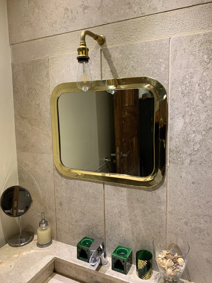Miroir rectangulaire doré – Miroir de salle de bain fait main