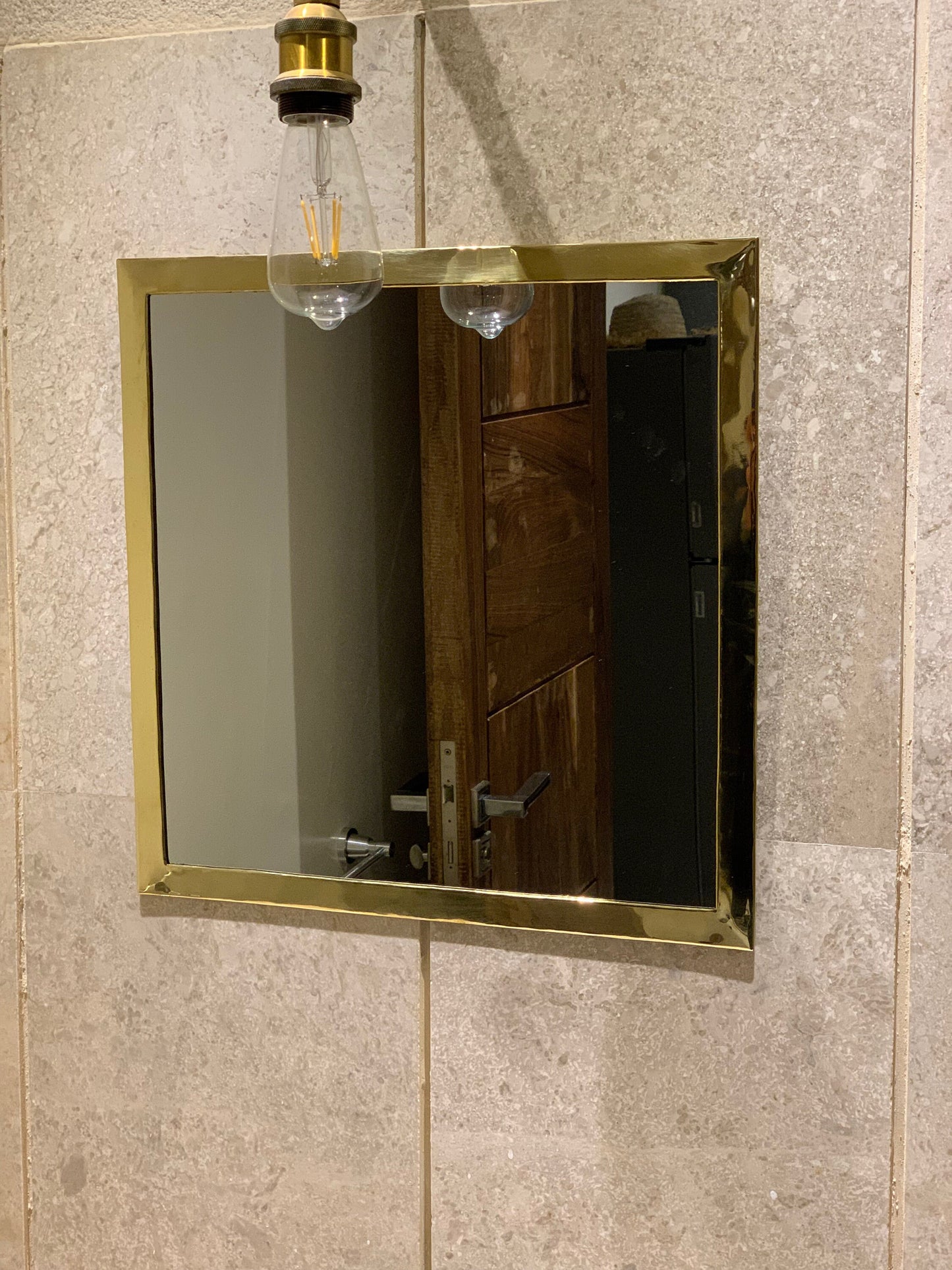 Gold Square Mirror - unlacquered Brass Mirror