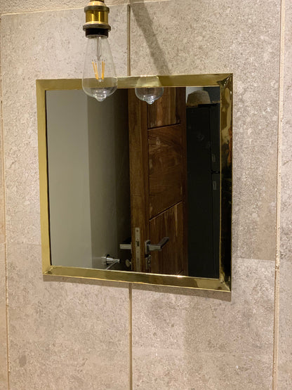 Gold Square Mirror - unlacquered Brass Mirror