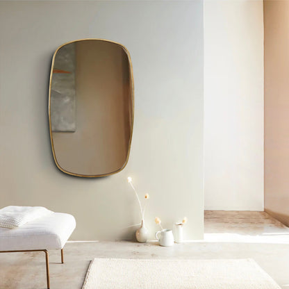 Oblong Brass Mirror - Modern Aesthetic Mirror